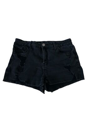 Black Ripped Denim Shorts